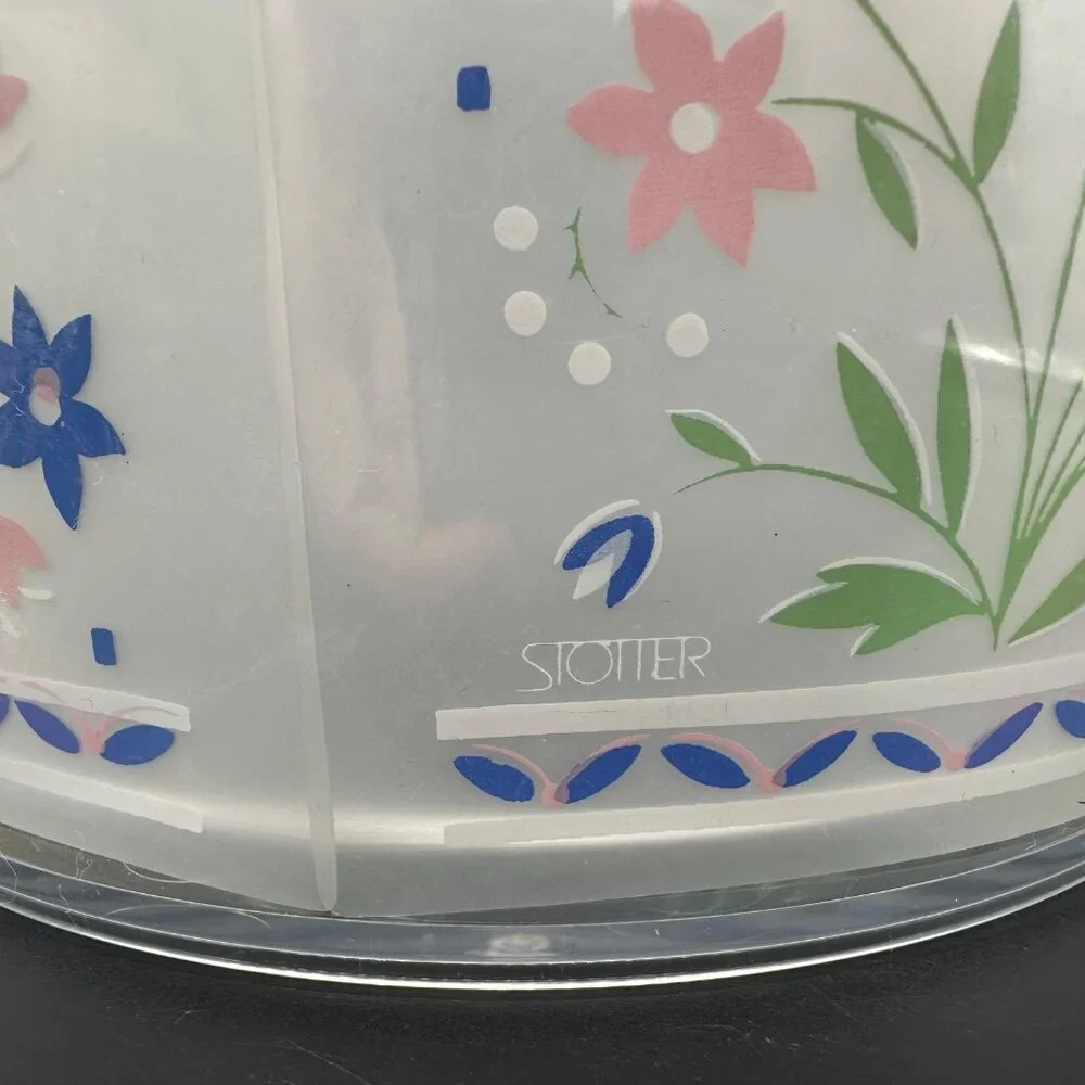 Vintage Ice Bucket HJ Stotter Acrylic Floral Pink Blue Flowers 1990s Cottagecore - Picture 6 of 10
